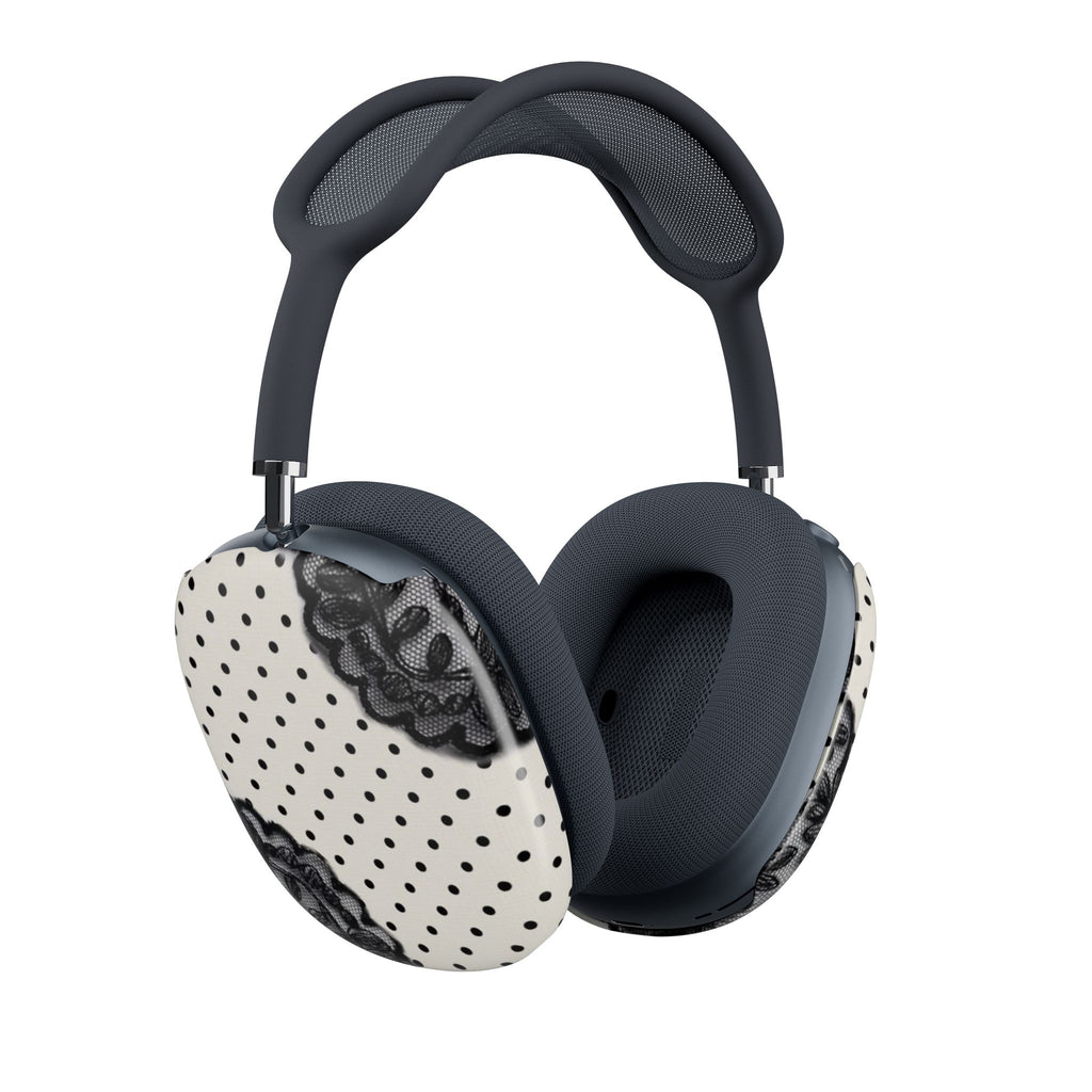 COQUETTE POLKA DOTS BLACK LACE AIRPODS MAX CASE COVERS