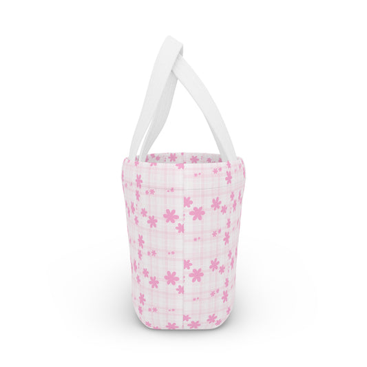 PINK GINGHAM FLORAL LUNCH BOX BAG