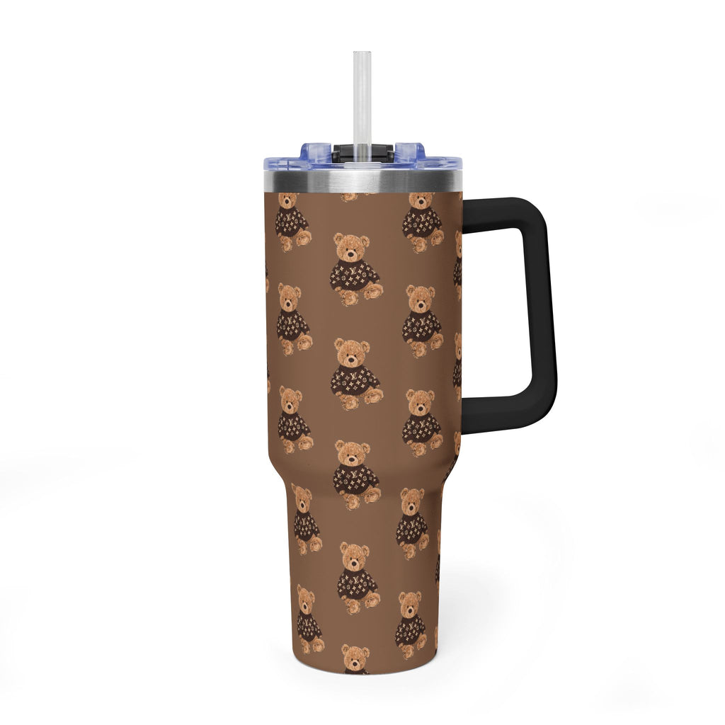 BROWN LV SWEATER TEDDY BEARS 40OZ STAINLESS STEEL TUMBLER