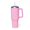 VINTAGE PINK FLORAL 40OZ STAINLESS STEEL TUMBLER