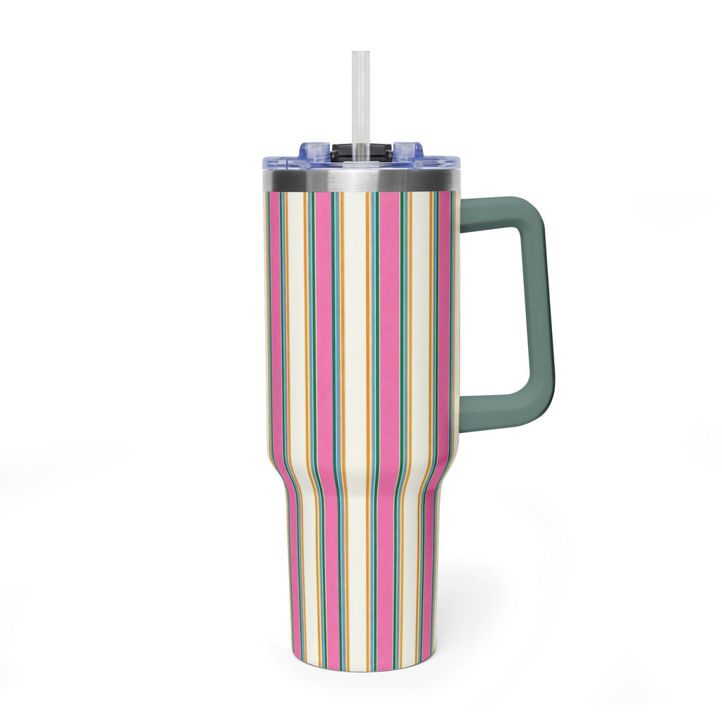WATERMELON SUGAR STRIPES 40OZ STAINLESS STEEL TUMBLER