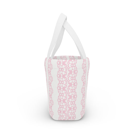 PINK LACE KNIT LUNCH BOX BAG