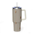 BROWN STRIPES RL TEDDY BEAR COUNTRY CLUB 40OZ STAINLESS STEEL TUMBLER