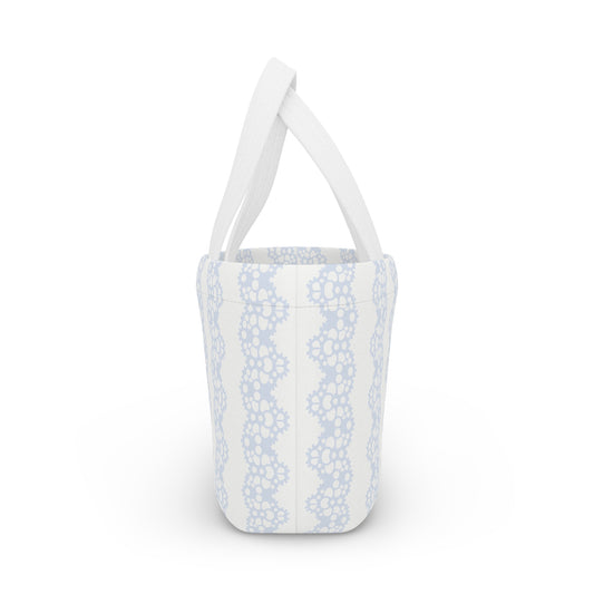 BLUE LACE KNIT LUNCH BOX BAG