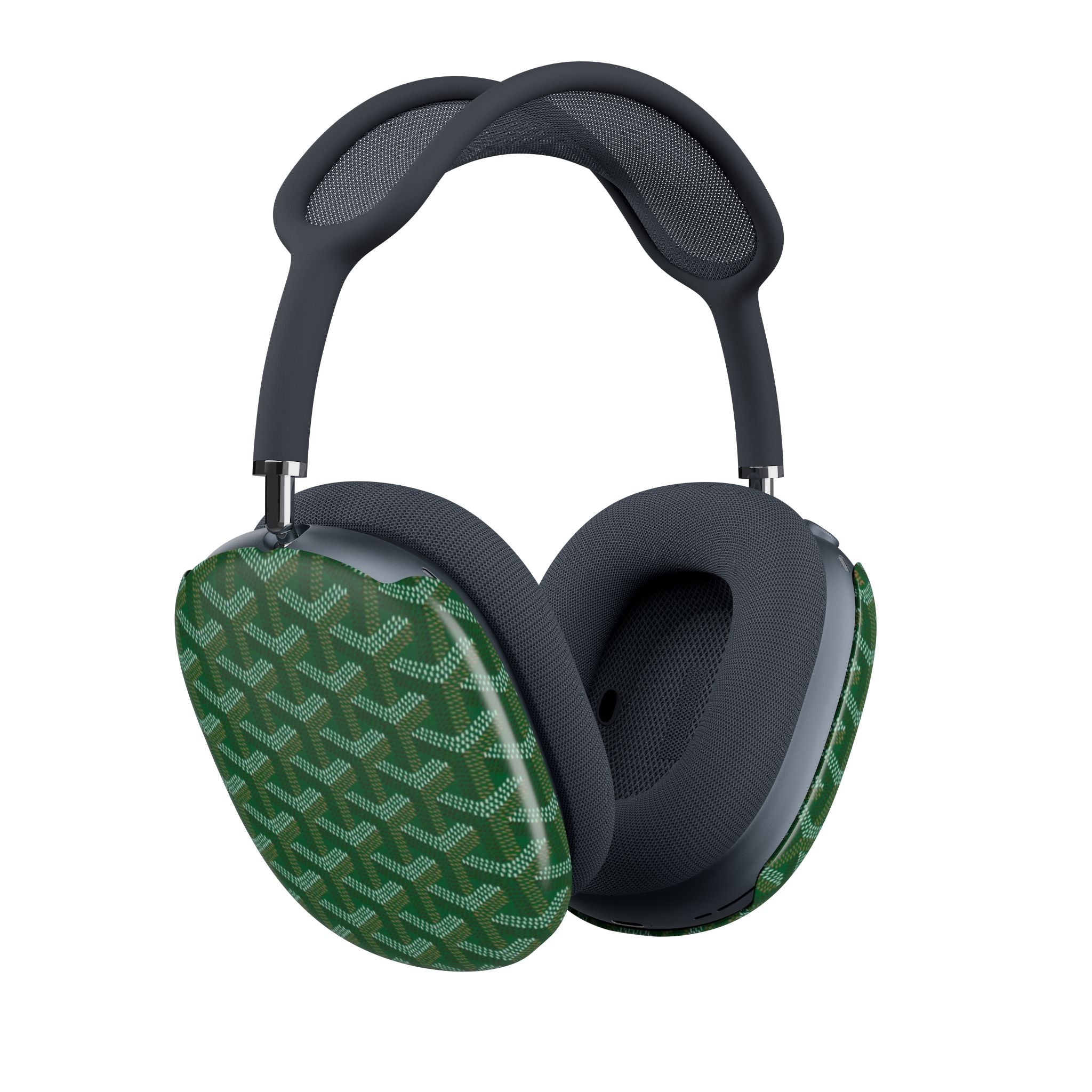 AirPods Max ear cup covers, green Goyard pattern on both ear cups