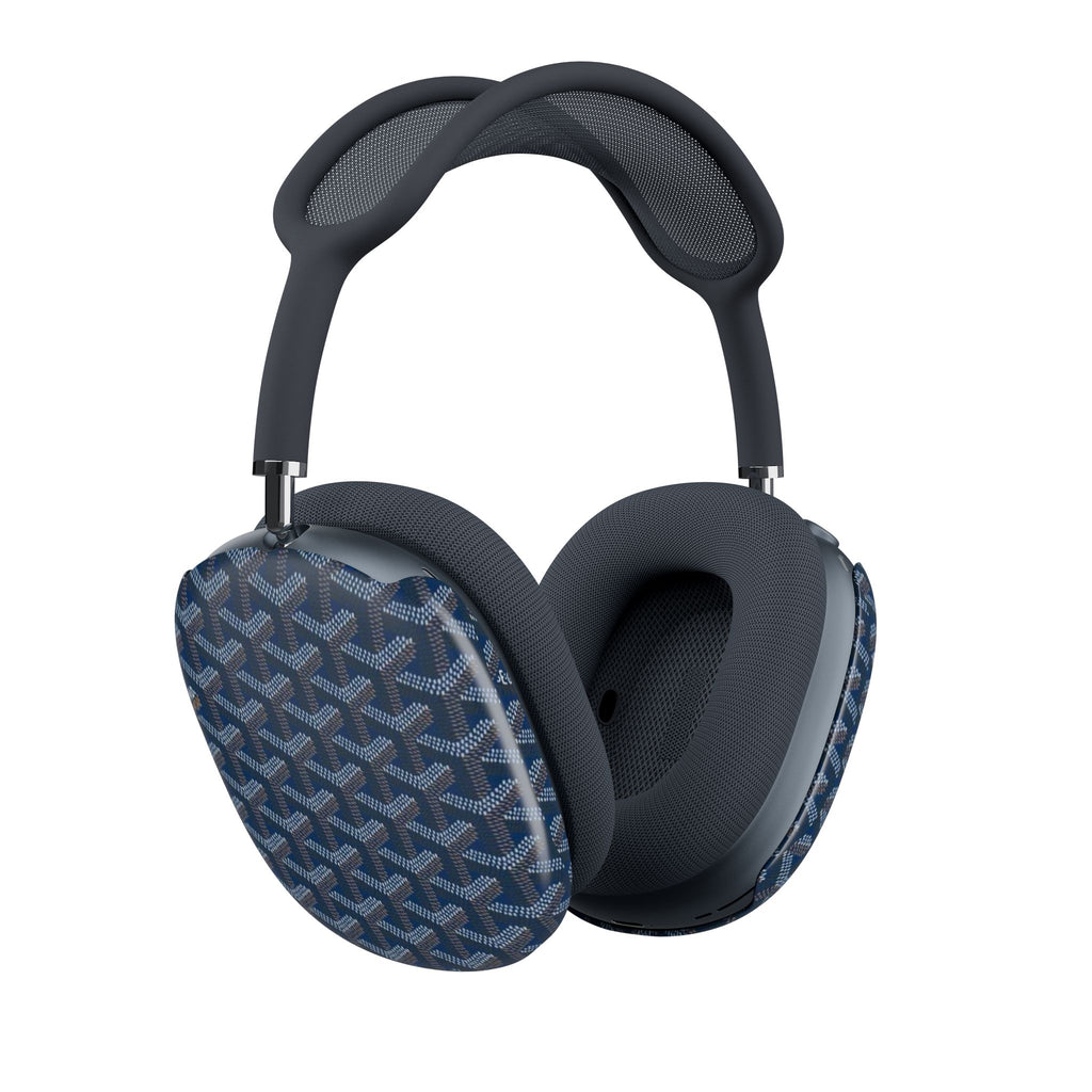 AirPods Max case covers on ear pads, steel blue GOYARD pattern