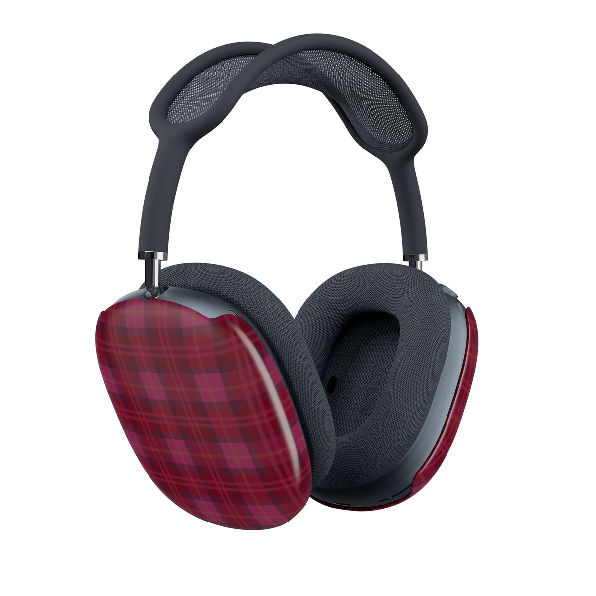SCARLET RED BURGUNDY PLAID AIRPODS MAX CASE COVERS