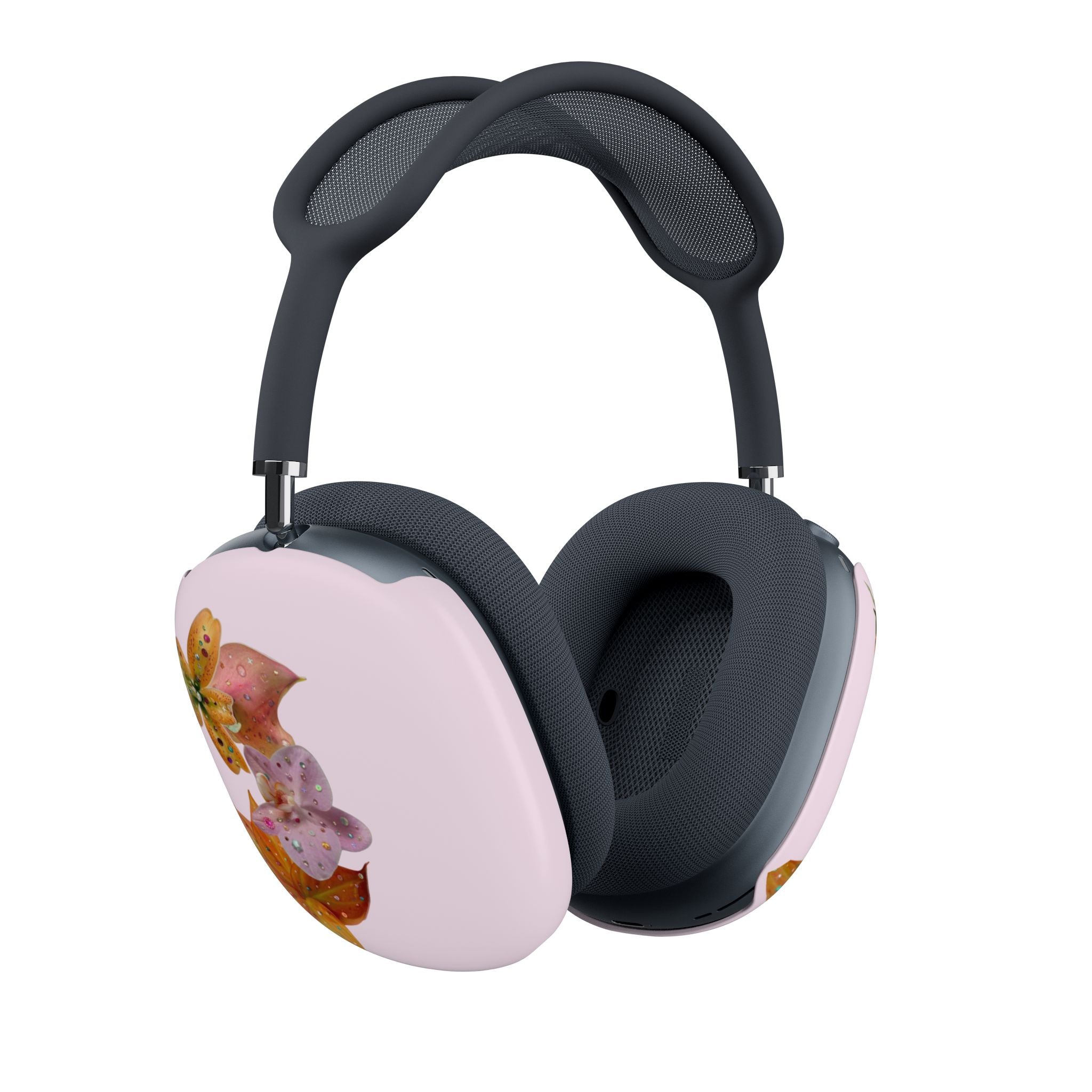 PINK EMBELLISHED LILY FLOWERS AIRPODS MAX CASE COVERS