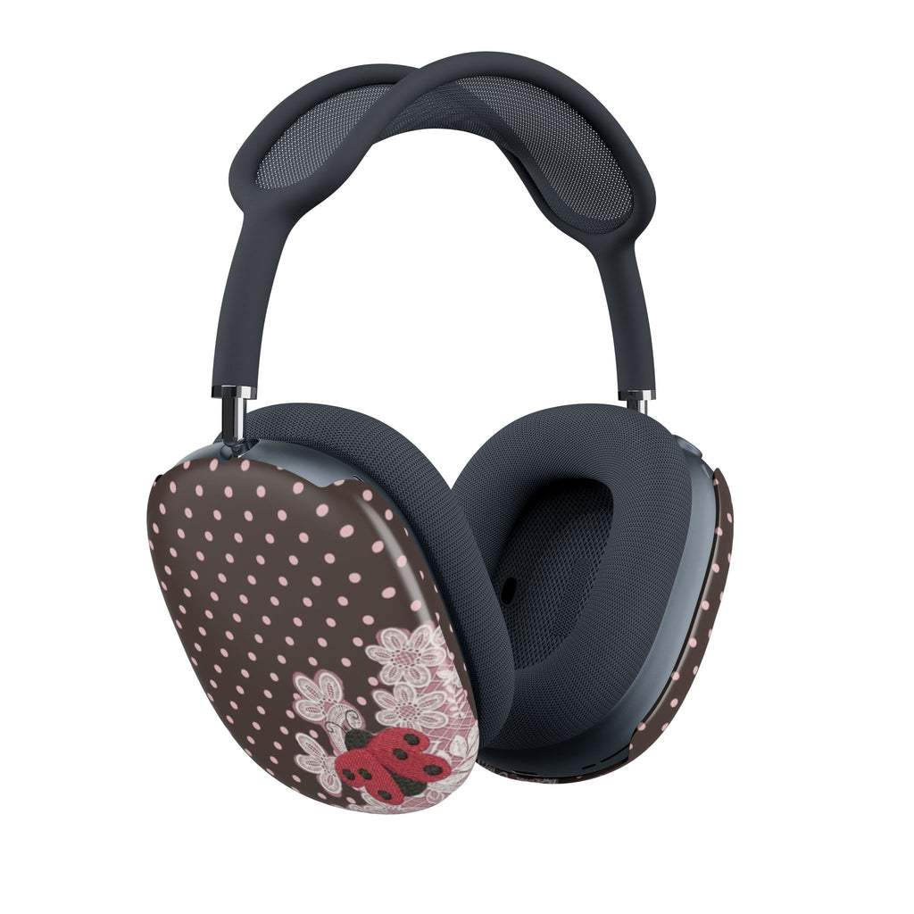 BROWN POLKA DOTS PINK LACE LADYBUG AIRPODS MAX CASE COVERS