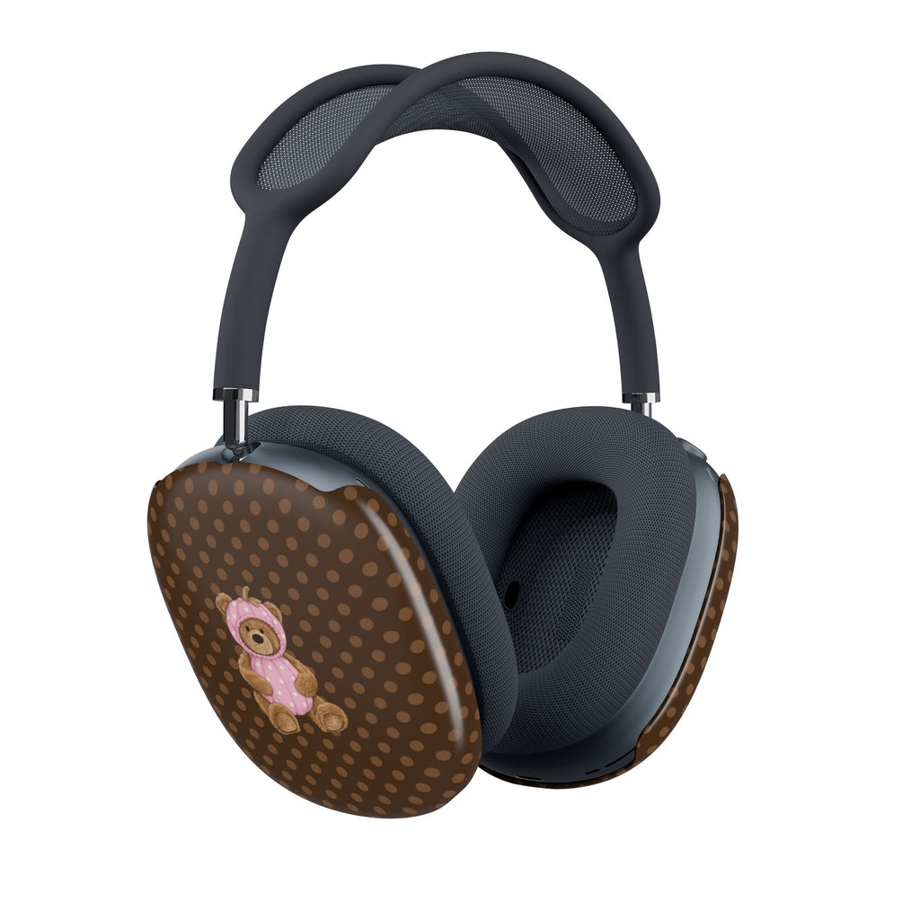 BROWN POLKA DOTS HALLOWEEN PINK PUMPKIN TEDDY BEAR AIRPODS MAX CASE COVERS