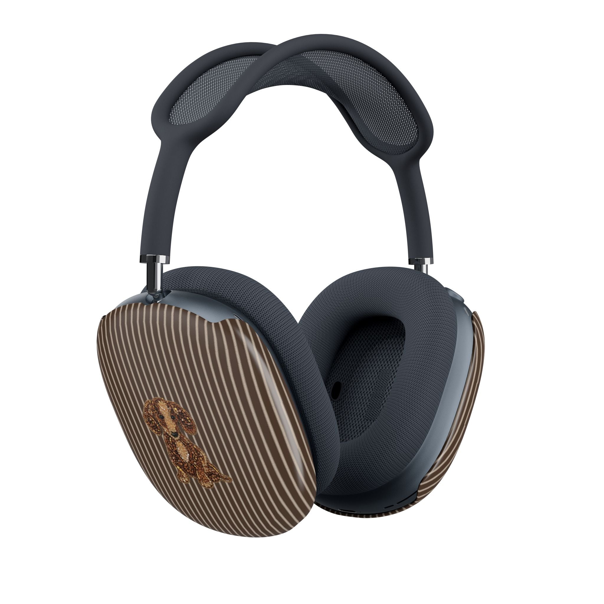 BROWN STRIPES WHIMSY DACHSHUND AIRPODS MAX CASE COVERS