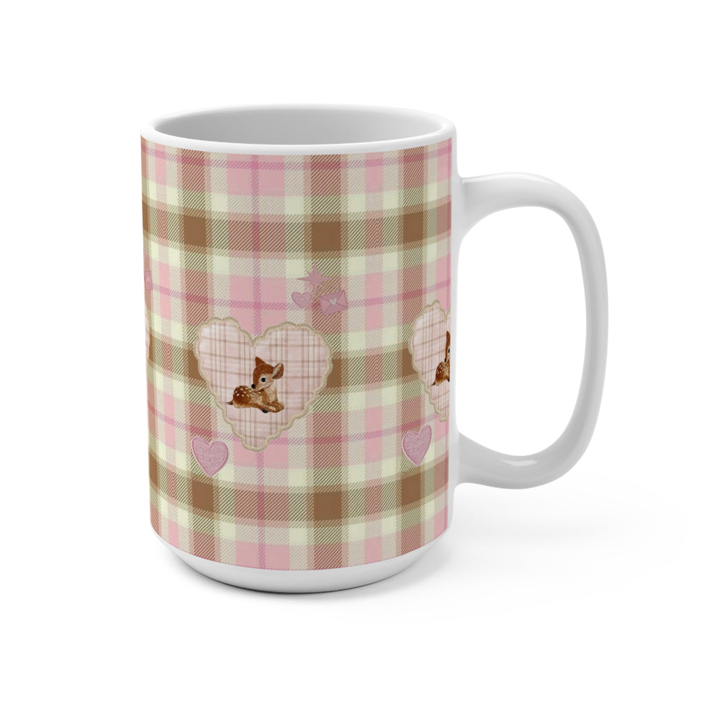 PLAID DEER HOLIDAY CERAMIC MUG