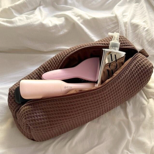 CHOCOLATE BROWN WAFFLE KNIT HAIRTOOL DYSON BAG