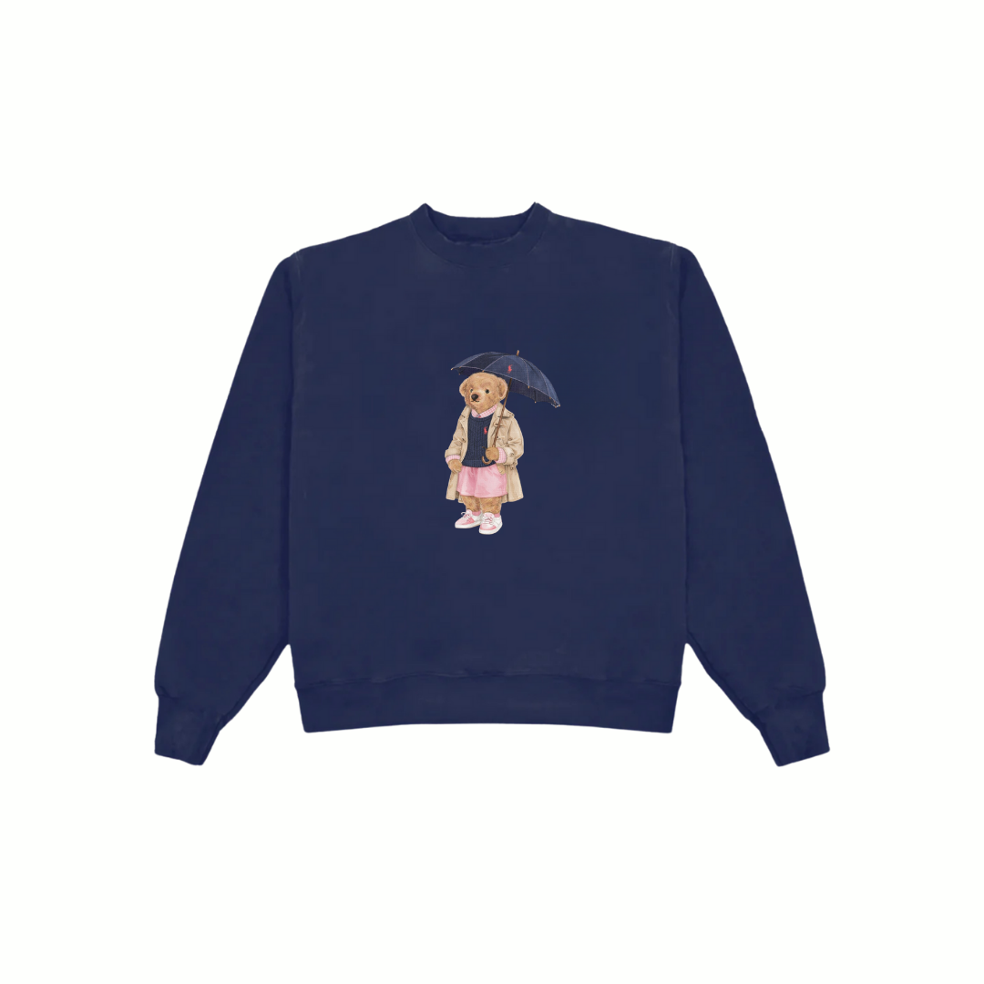 NAVY RL TEDDY BEAR COZY CLUB CREWNECK