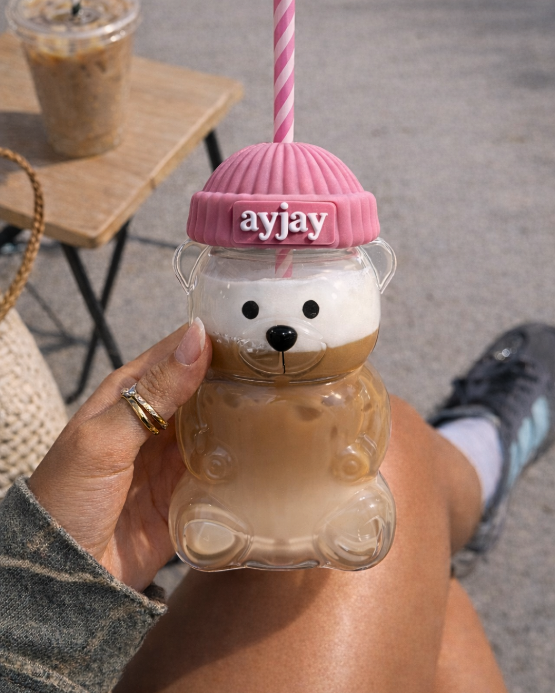 LIMITED EDITION SWEETHEART PINK GLASS BEAR CUP - SHIPS SEPARATELY