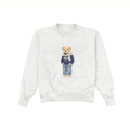 GRAY SPORTY RL TEDDY BEAR COZY CLUB CREWNECK