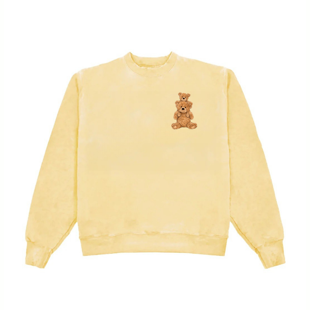 YELLOW MINI MOMMA BEAR COZY CLUB CREWNECK