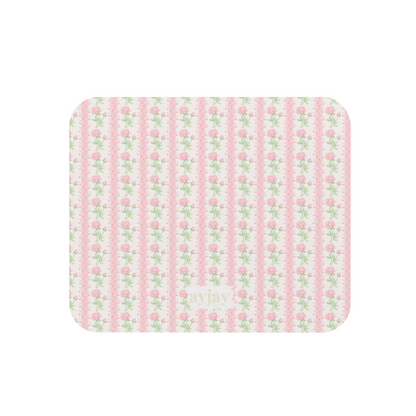 PINK & GREEN FLORAL MOUSE PAD