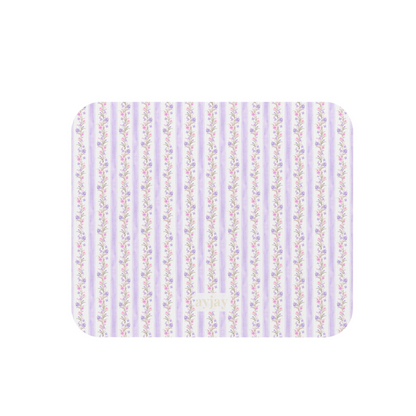 PURPLE FLORAL STRIPES MOUSE PAD