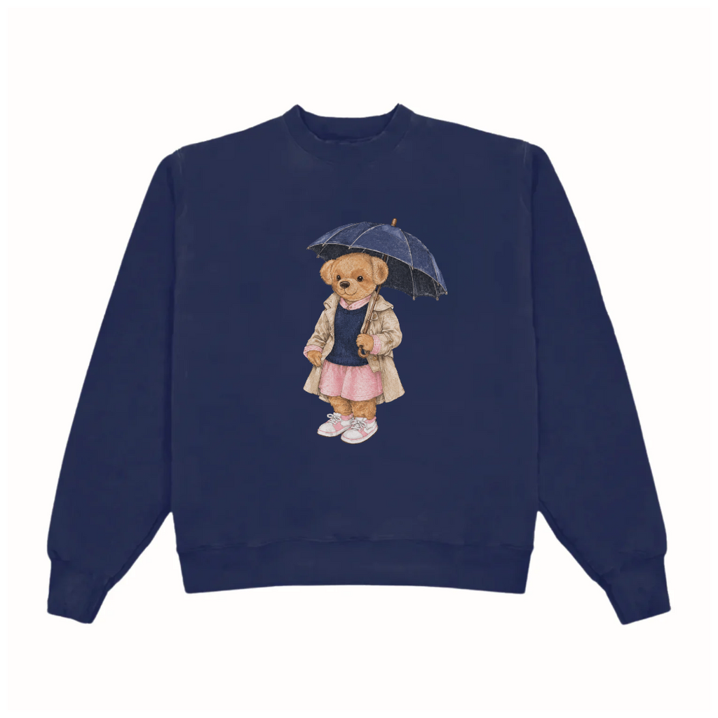 THE LONDON TEDDY BEAR NAVY CREWNECK SWEATSHIRT