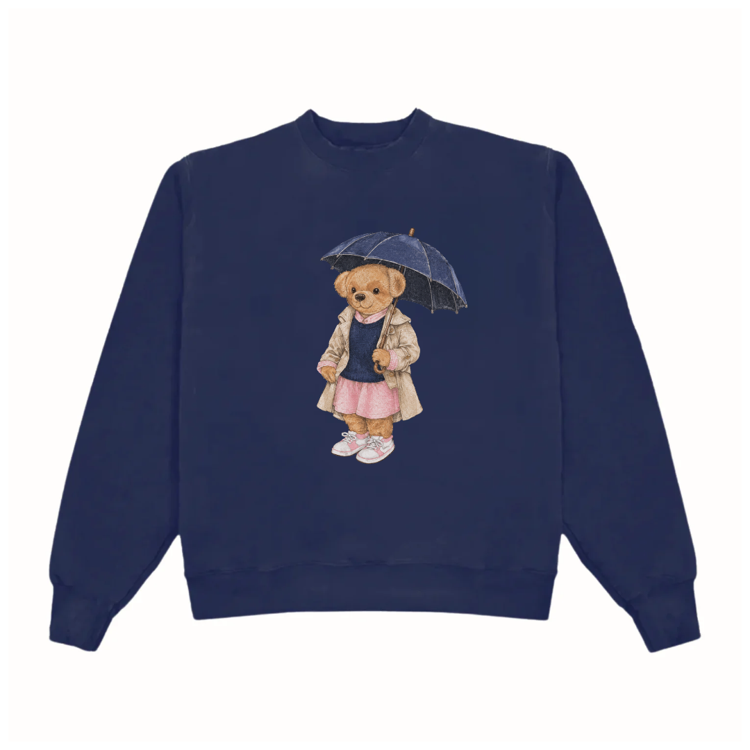 THE LONDON TEDDY BEAR NAVY CREWNECK SWEATSHIRT