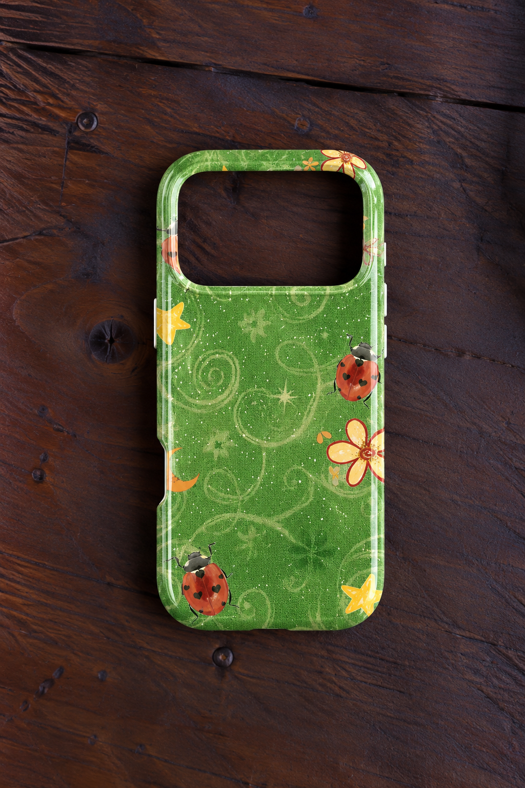 GREEN PIXIE LADYBUG WHIMSY PHONE CASE