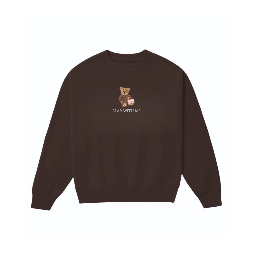BEAR WITH ME BROWN COZY CREWNECK