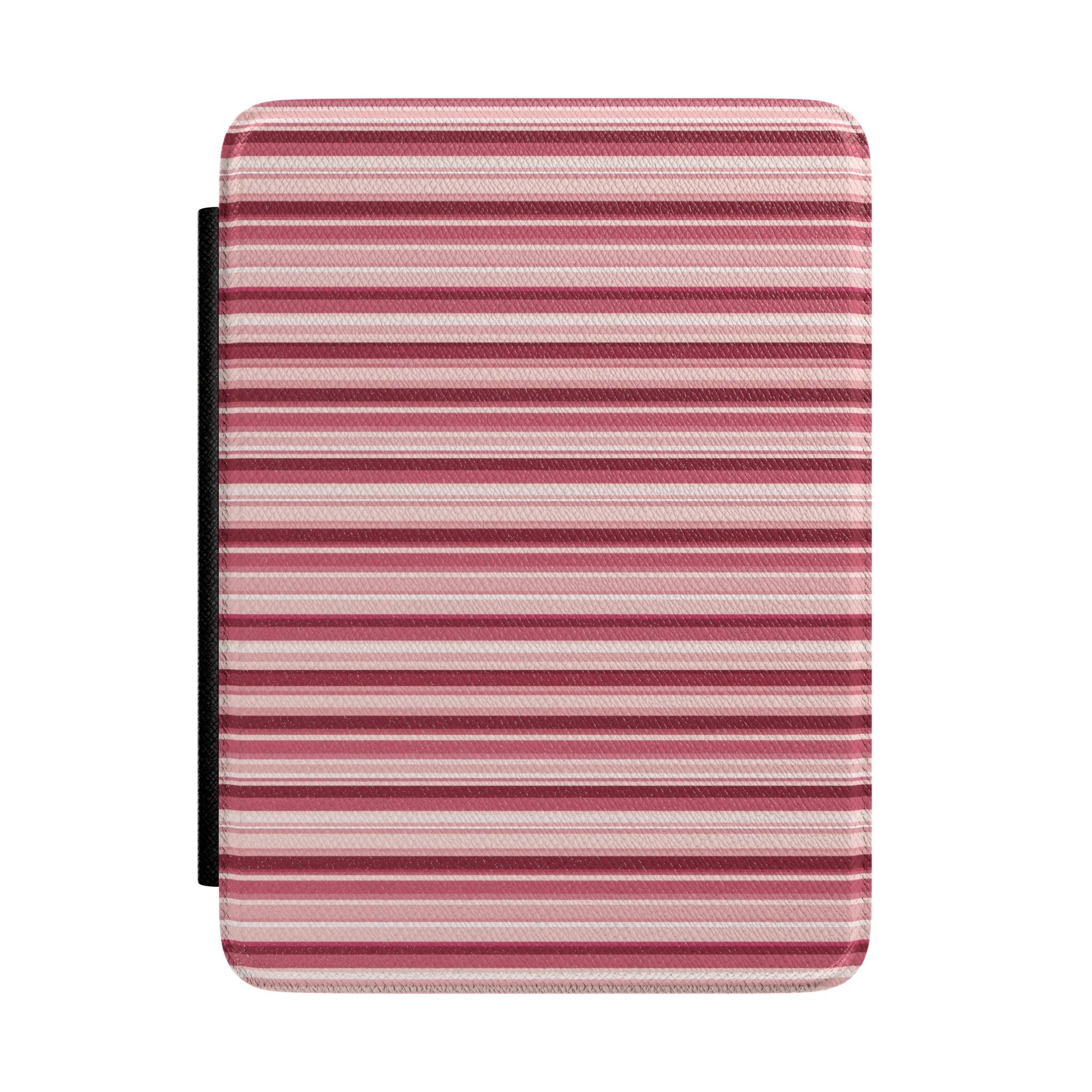 Ballet blush stripes Kindle hardcover case with horizontal pink and white stripes
