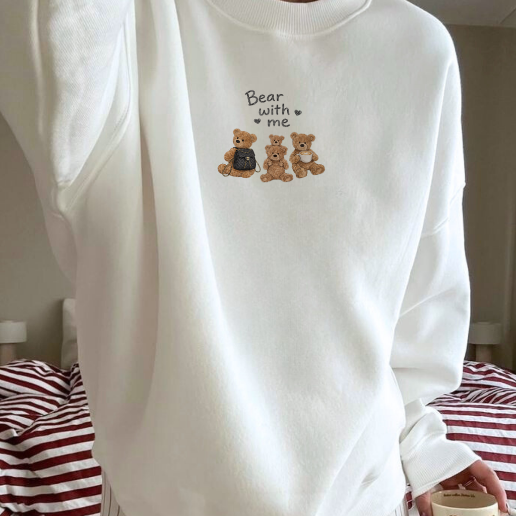 WHITE BEAR WITH ME CREWNECK