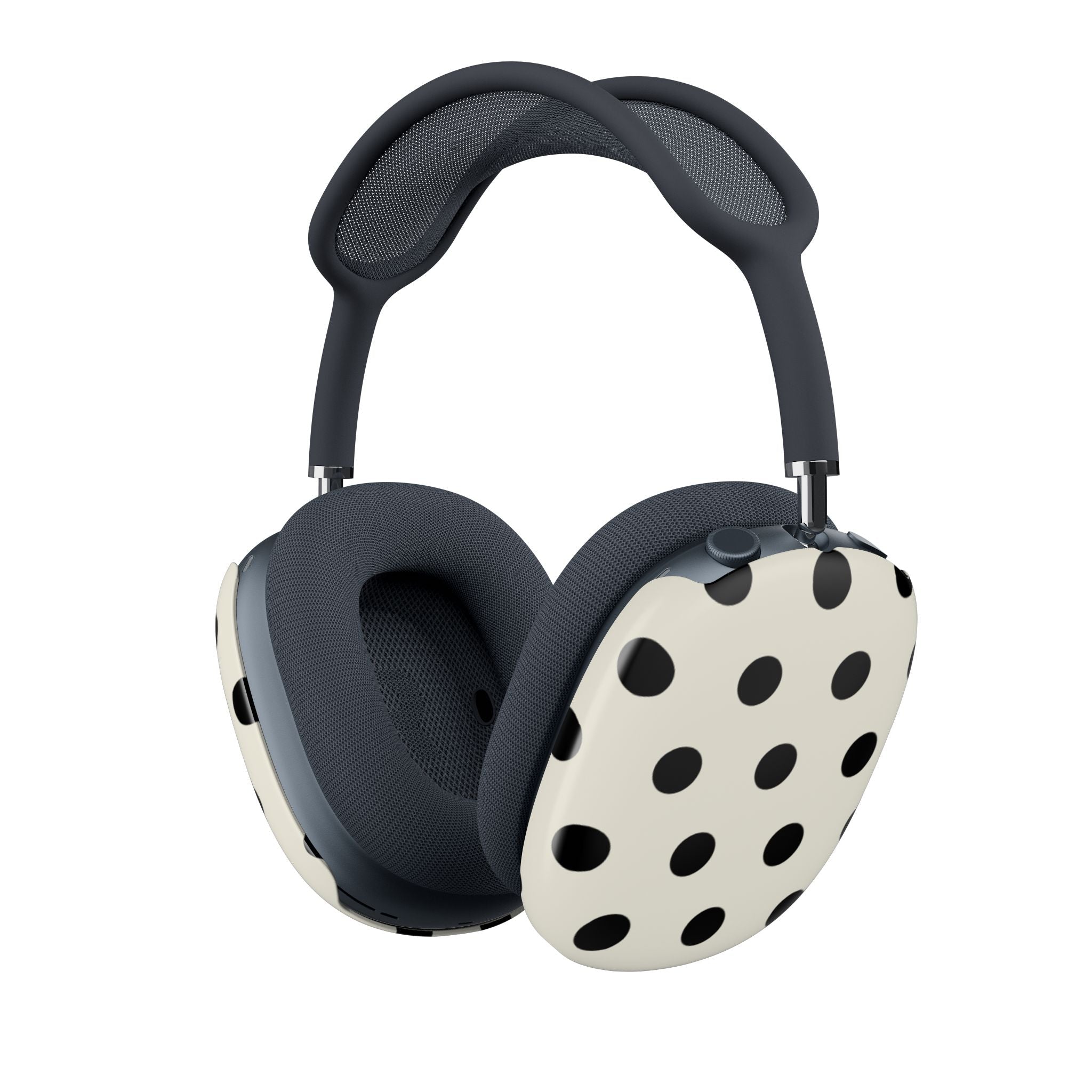 AirPods Max cover set with beige polka-dot ear cups and black headband