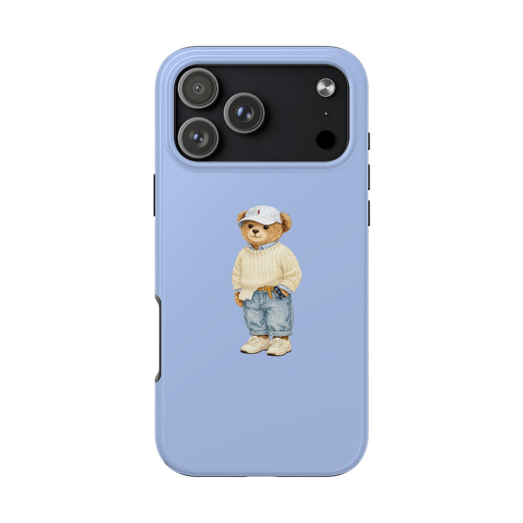 Light blue teddy bear sporty polo phone case
