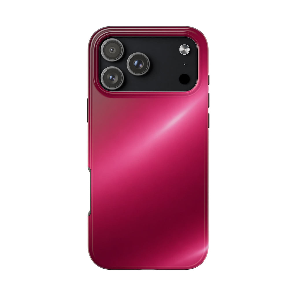 Burgundy gloss phone case with raised camera cutout and glossy maroon finish