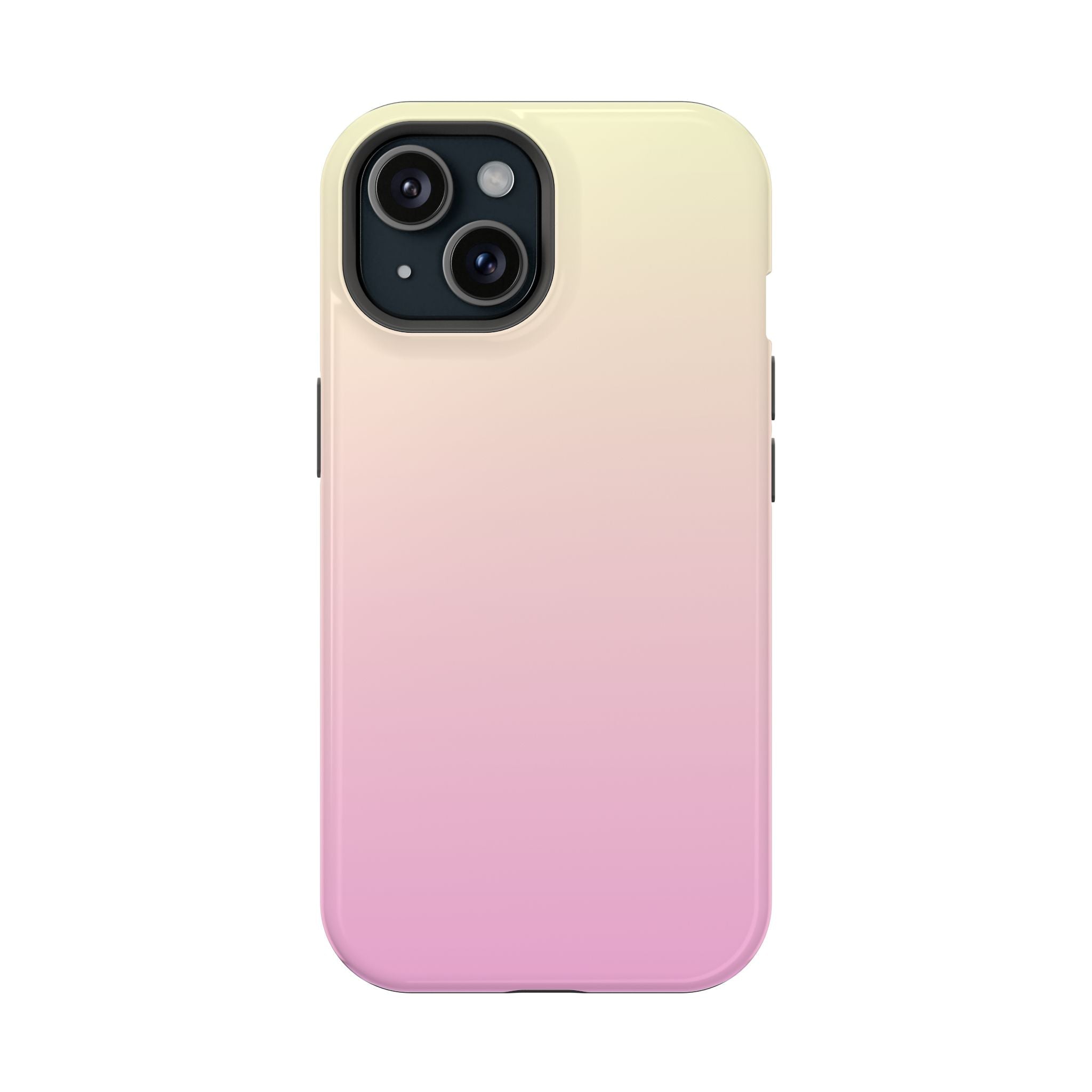 Candy Cloud phone case with pastel yellow-to-pink ombré, camera cutouts, slim fit.