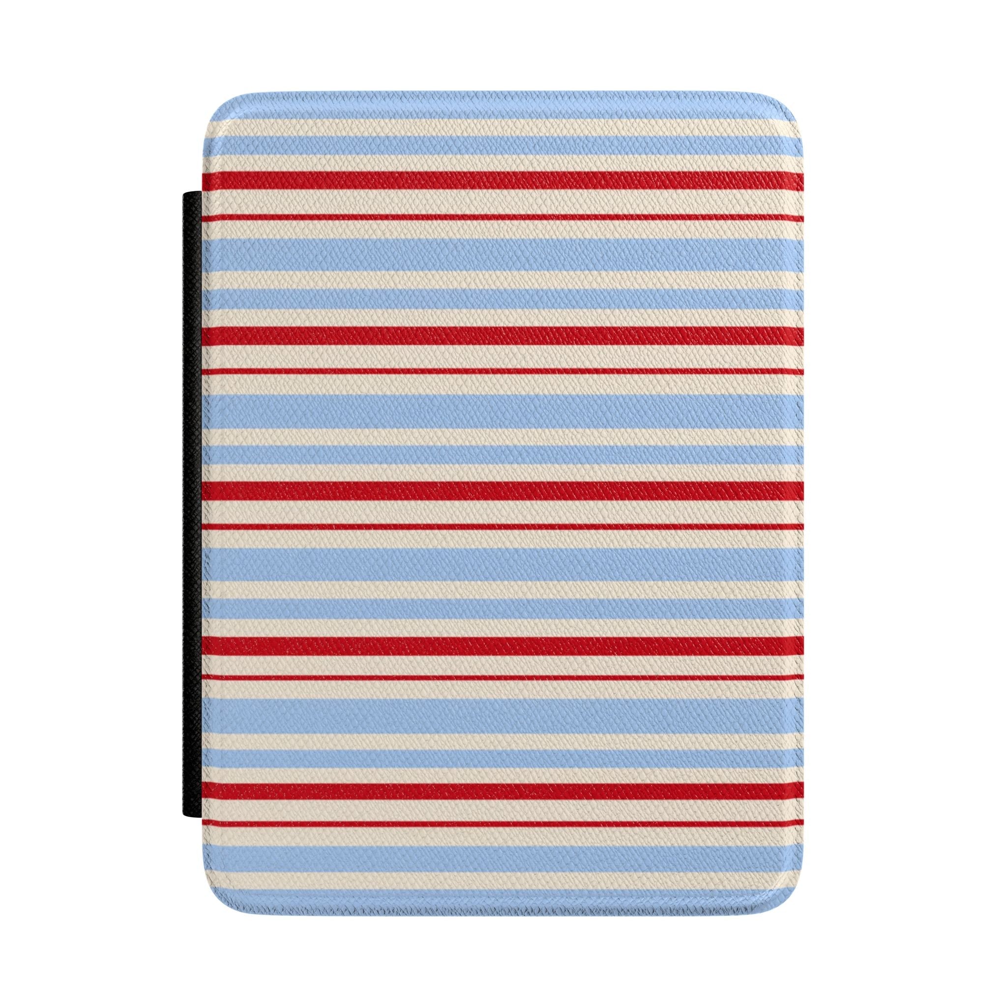Candy Coast striped hardcover Kindle case with blue and red horizontal bands