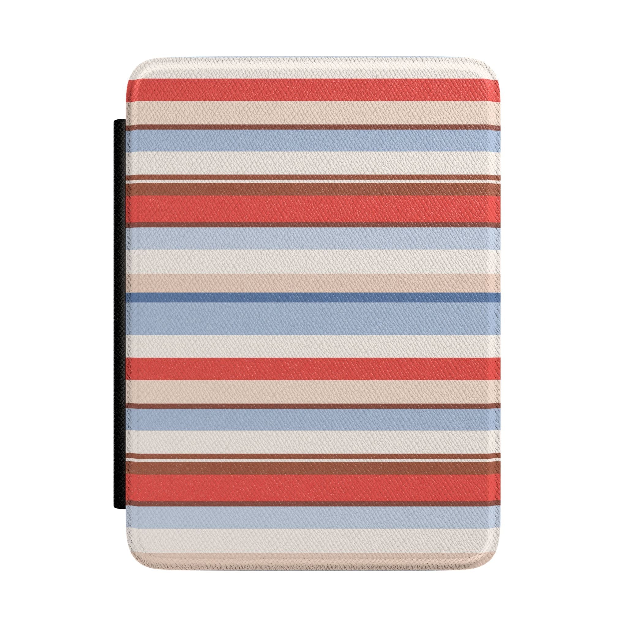 Kindle hardcover case with red and blue horizontal Cape Cod stripes