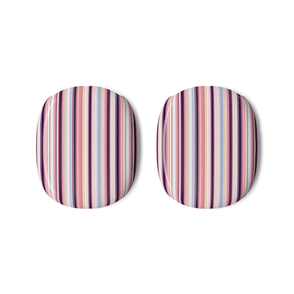 AirPods Max ear cup covers, round striped fabric caps with multicolor vertical stripes