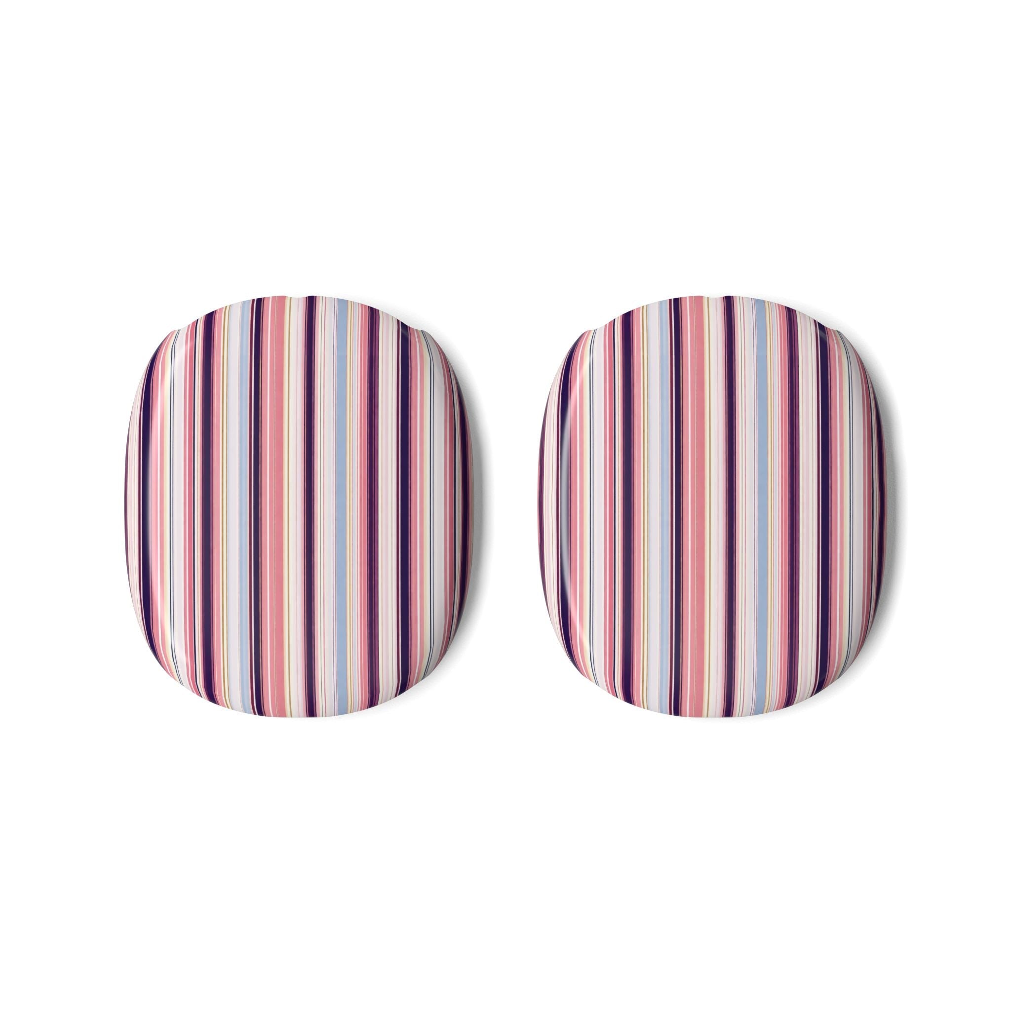 AirPods Max ear cup covers, round striped fabric caps with multicolor vertical stripes