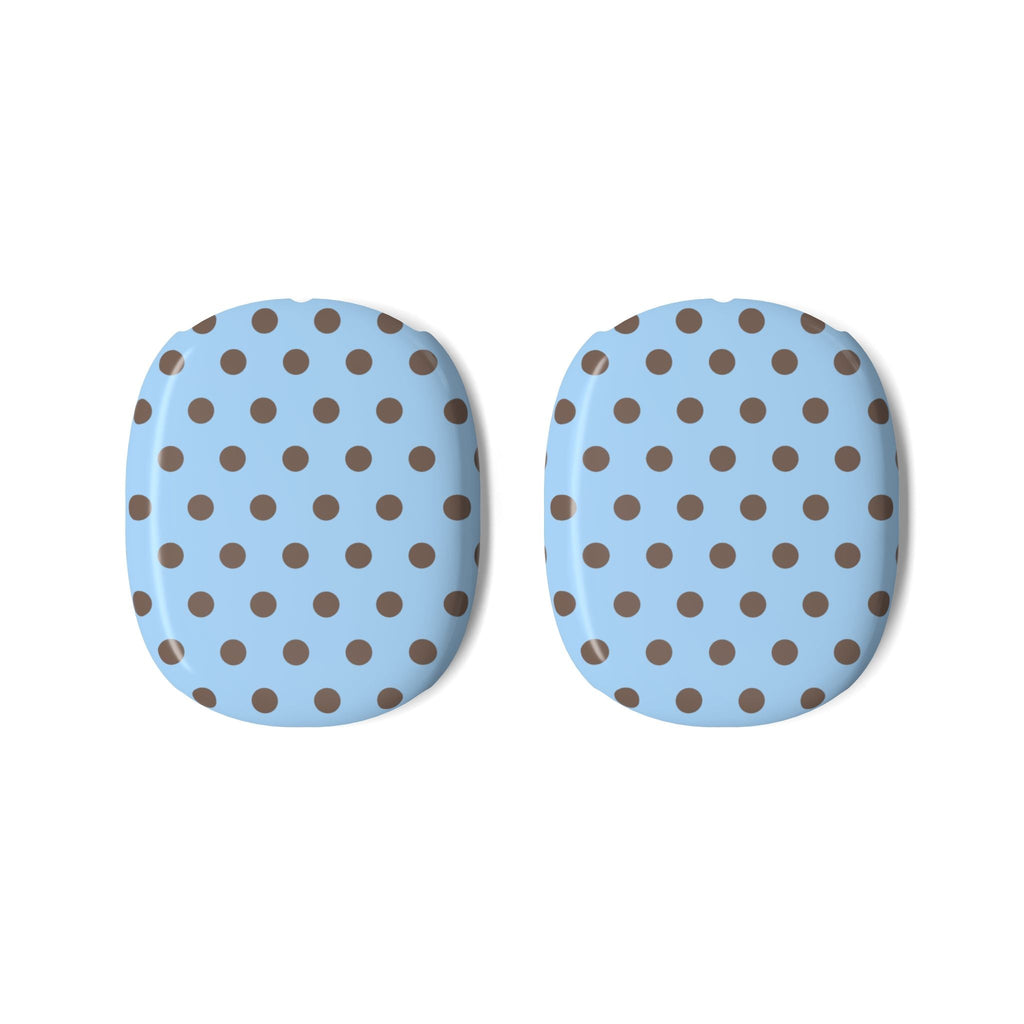AirPods Max ear cup covers (2-pack): light blue with brown polka dots