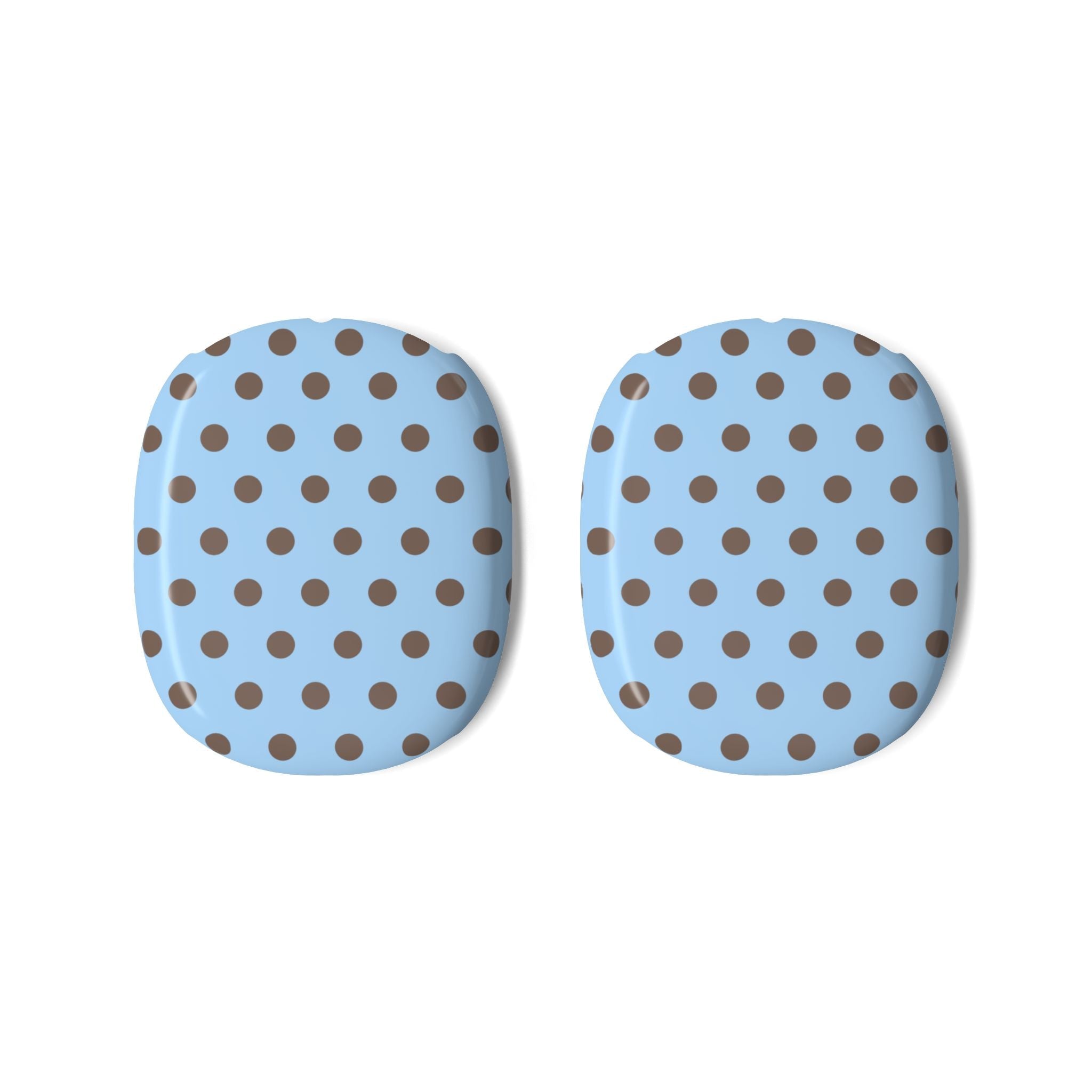AirPods Max ear cup covers (2-pack): light blue with brown polka dots