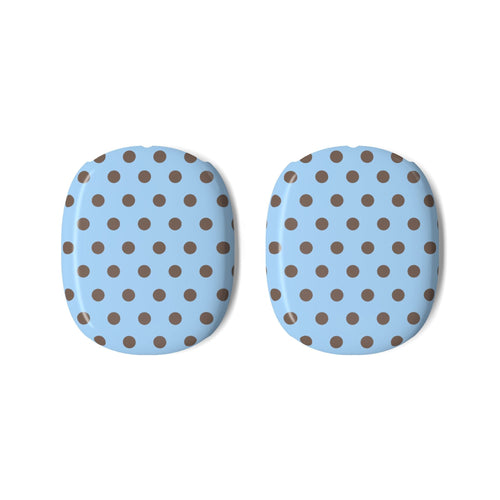 AirPods Max ear cup covers (2-pack): light blue with brown polka dots