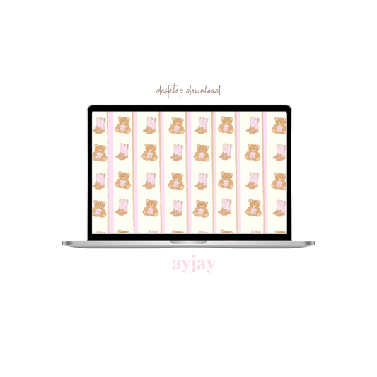 AYJAY PINK BEAR & BOOTS SCREENSAVER