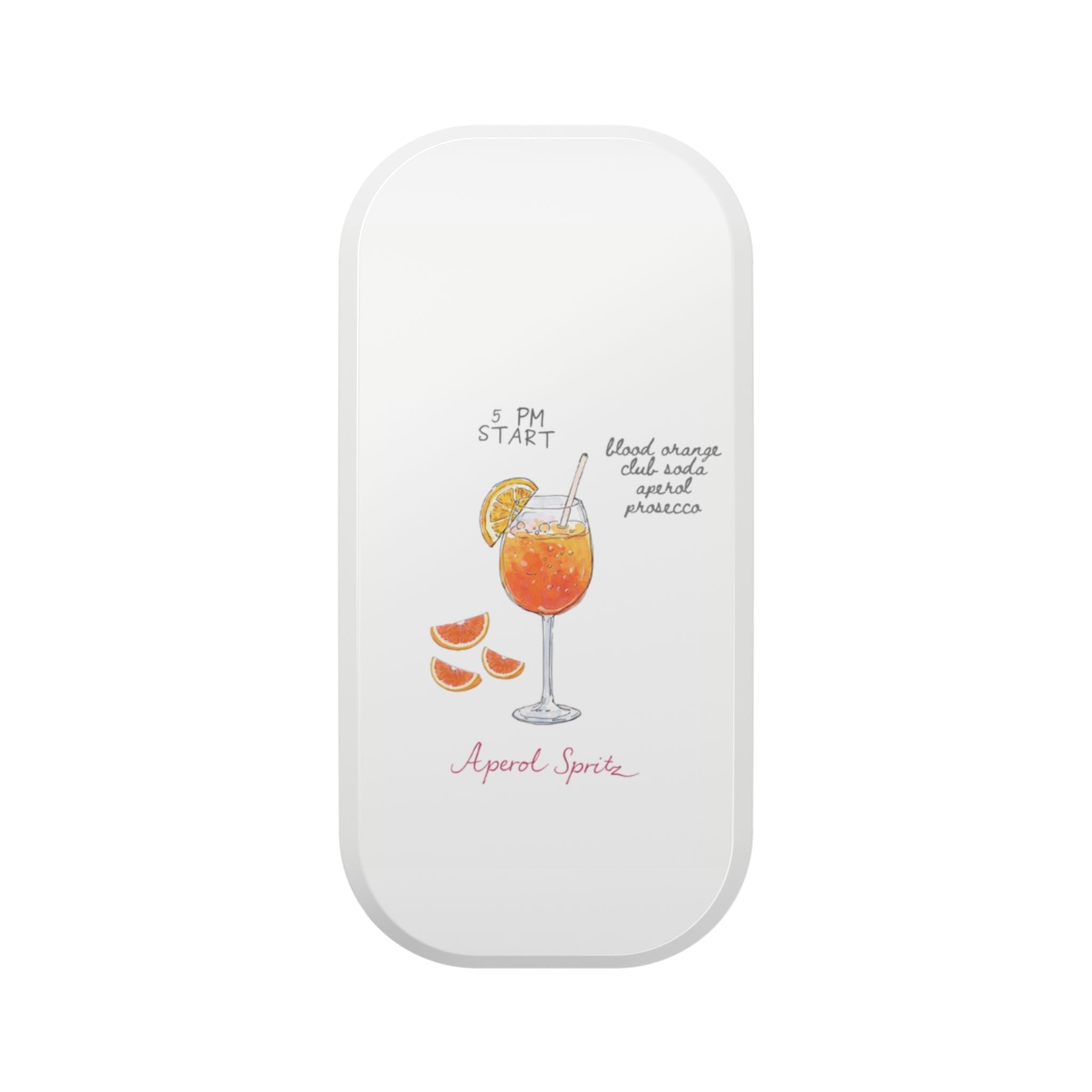 White phone case with Aperol Spritz drink graphic