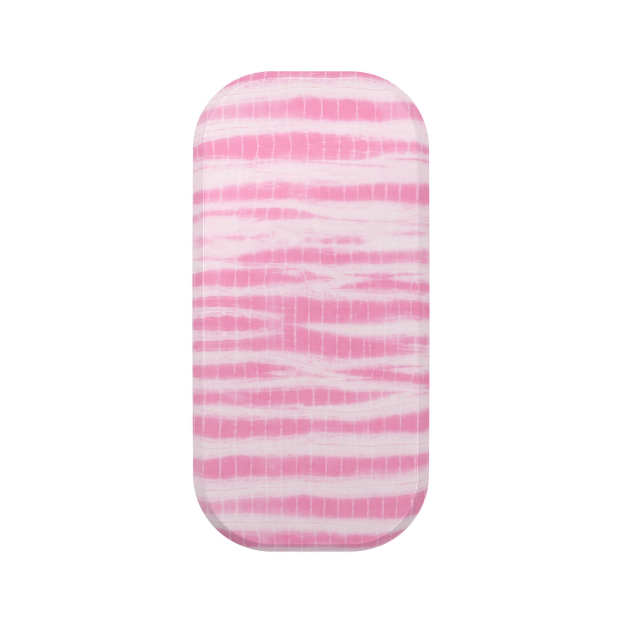 Pink and white striped handsfree baby phone grip sleeve