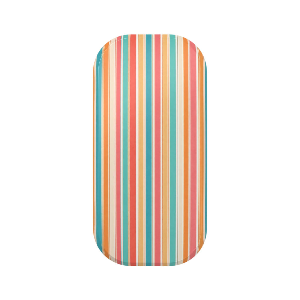 Bali stripes phone grip stand in multicolor vertical stripes, rounded oval