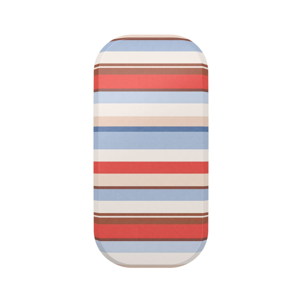 Cape Cod striped phone case with red, blue, and cream horizontal stripes