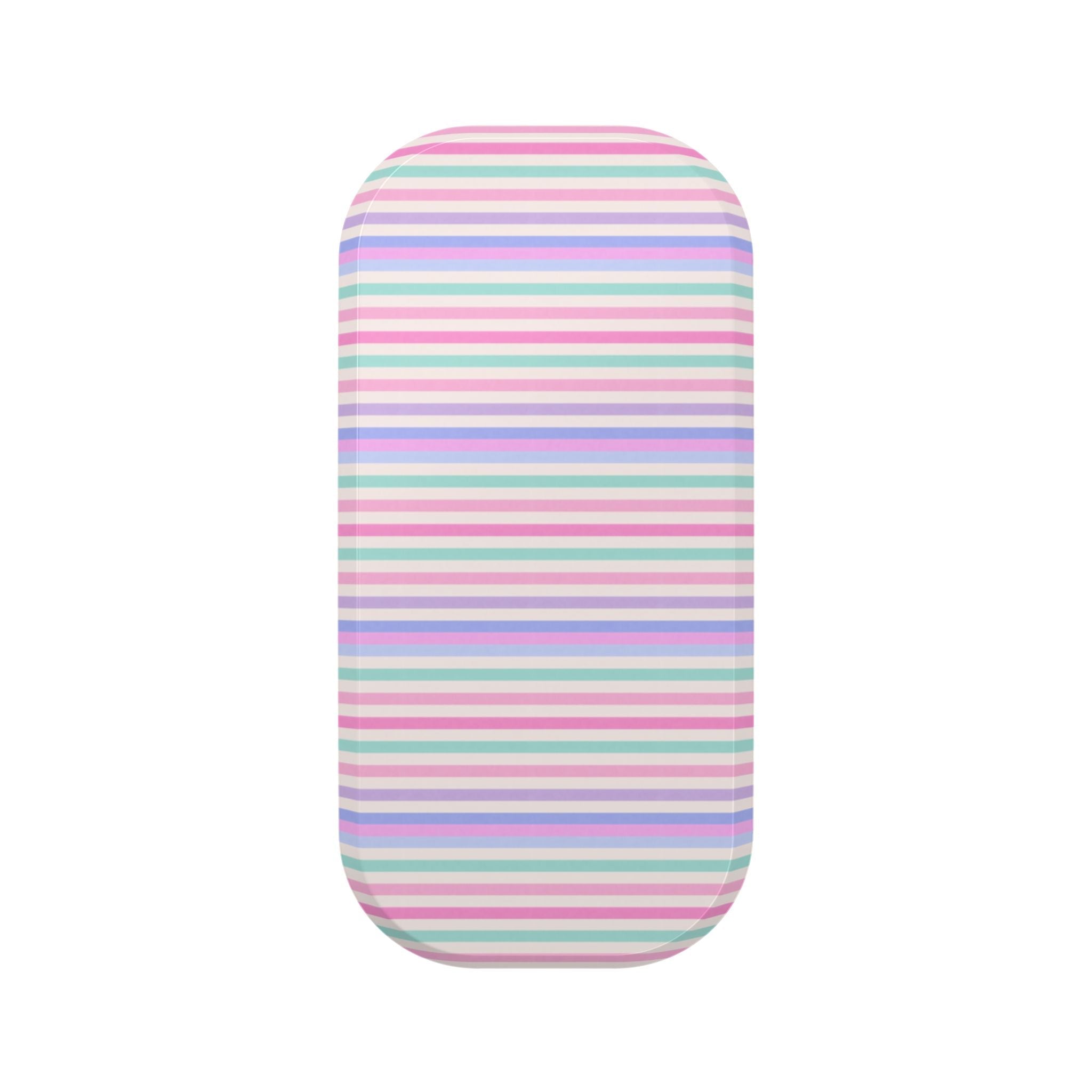 Pastel striped handsfree phone grip sleeve with rounded cover