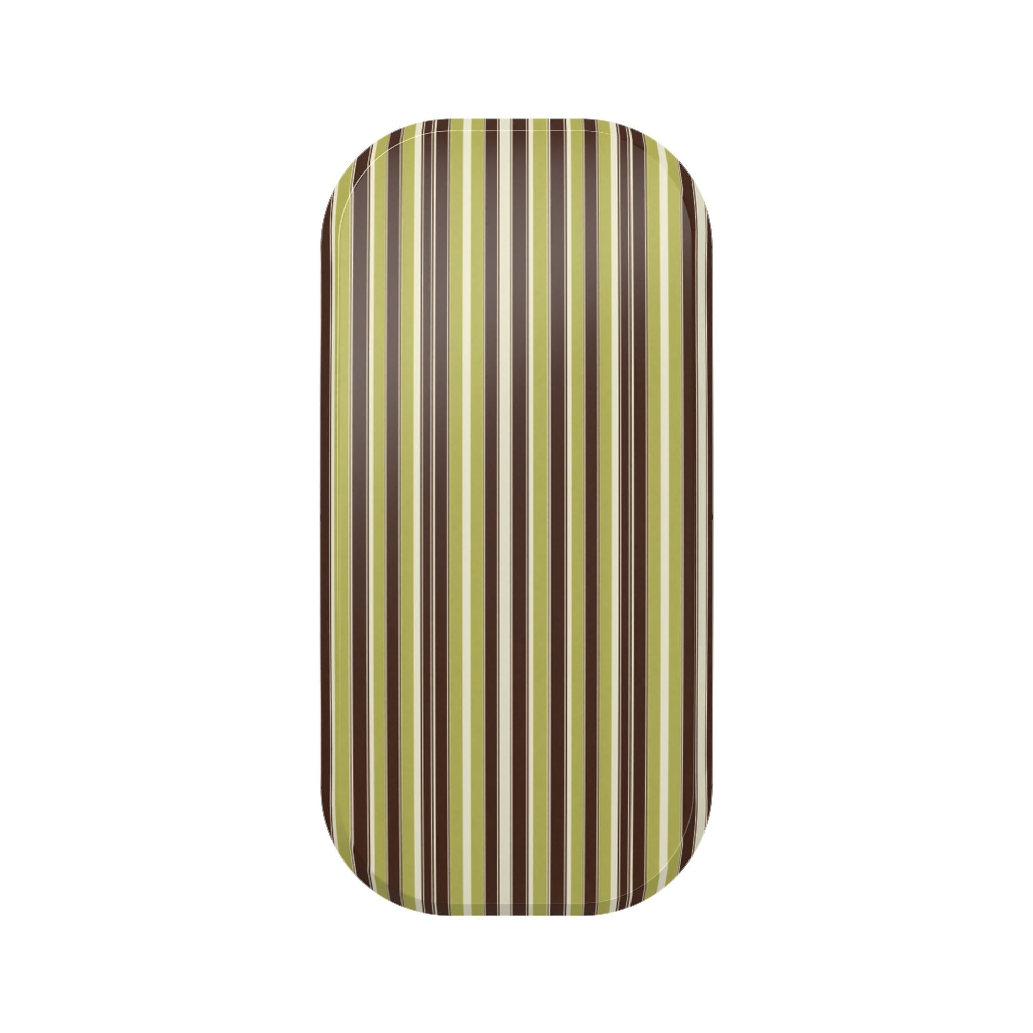 Chocolate-striped grip patch with vertical multicolor stripes for hands-free phone use
