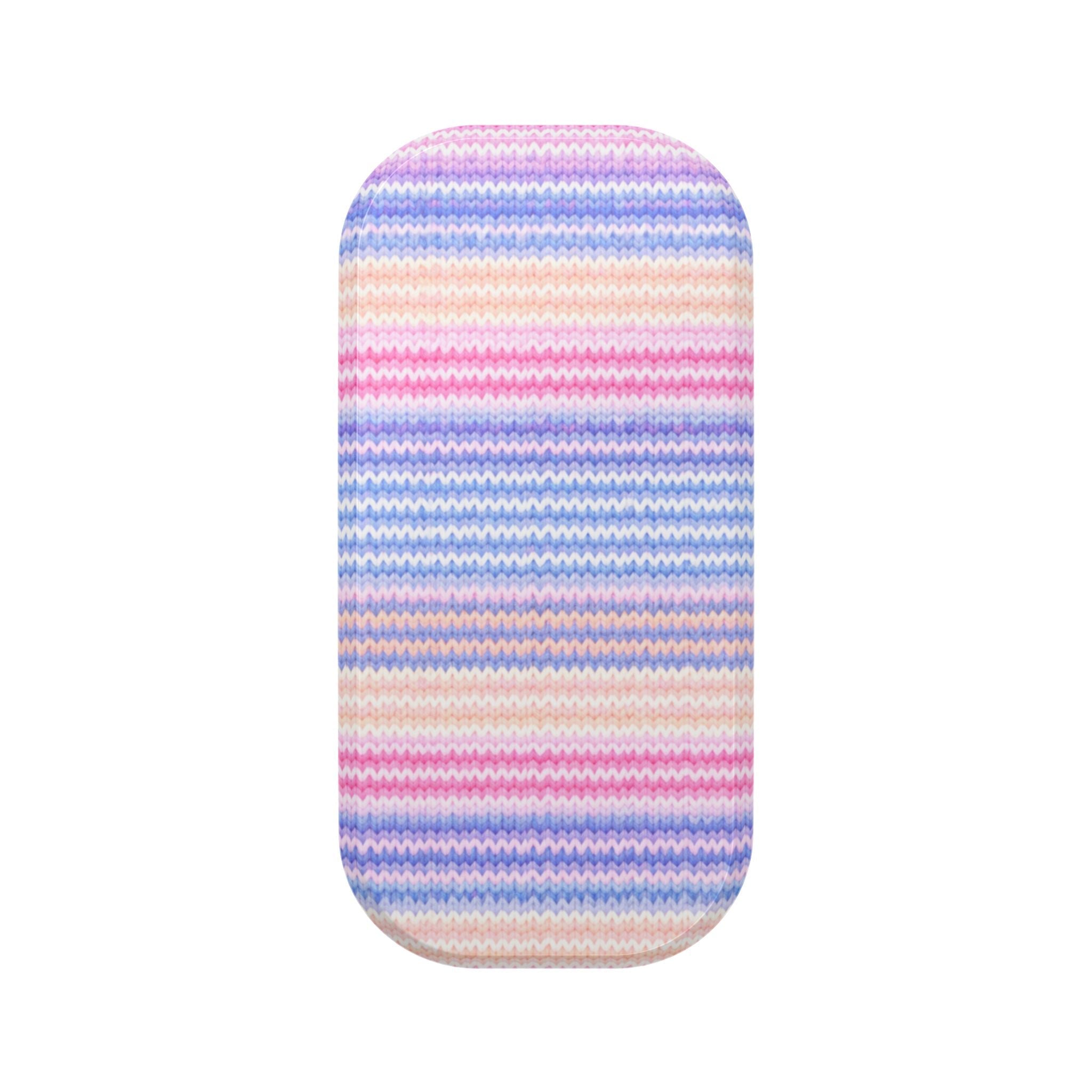 Pastel striped knit phone grip holder sleeve