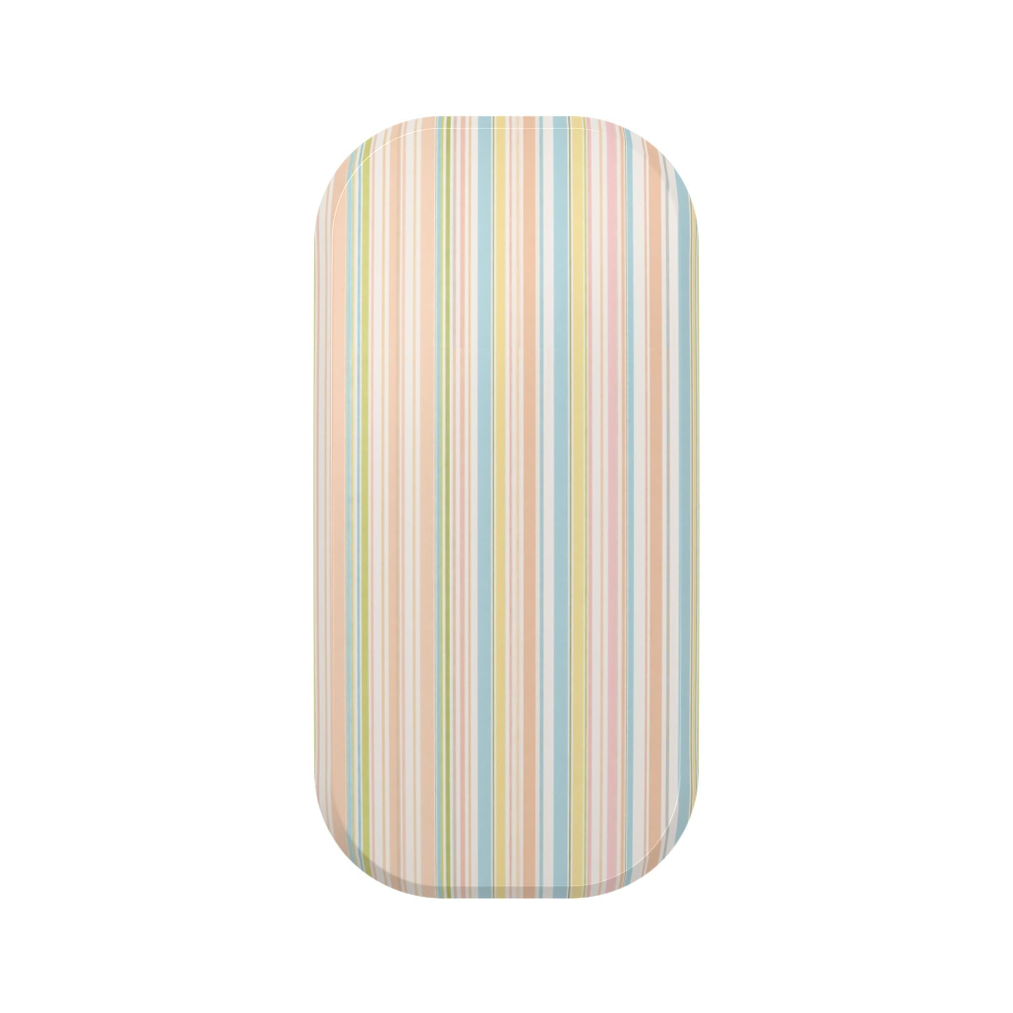 Pastel vertical striped phone grip pad with rounded shape