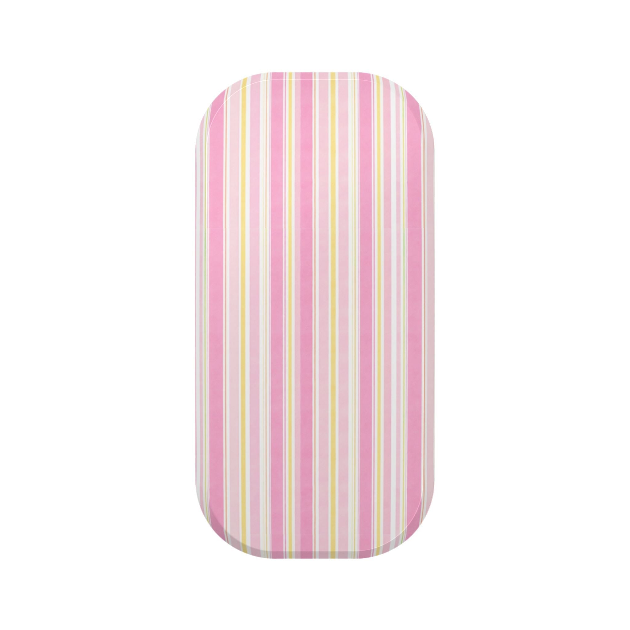 Pink, yellow, and white striped phone grip cover